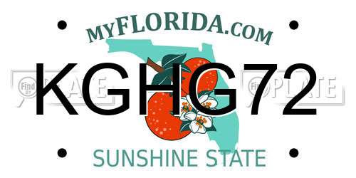 KGHG72 Florida License Plate