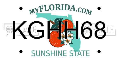 KGHH68 Florida License Plate