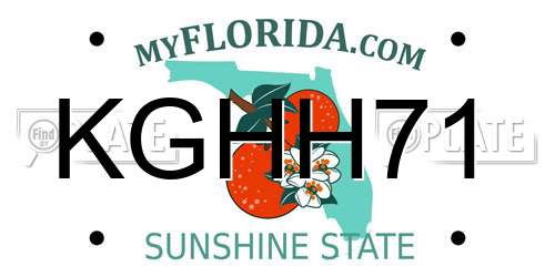 KGHH71 Florida License Plate