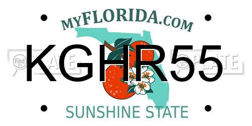 KGHR55 Florida License Plate