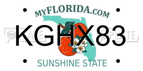 KGHX83 Florida License Plate