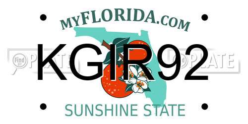 KGIR92 Florida License Plate