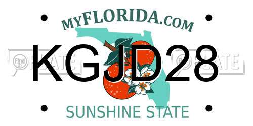 KGJD28 Florida License Plate