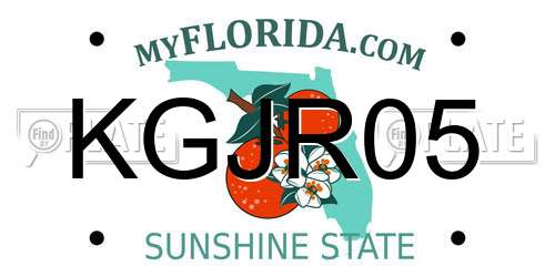 KGJR05 Florida License Plate