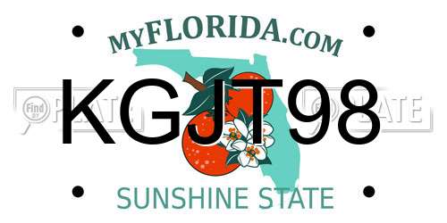 KGJT98 Florida License Plate