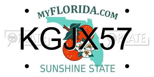 KGJX57 Florida License Plate
