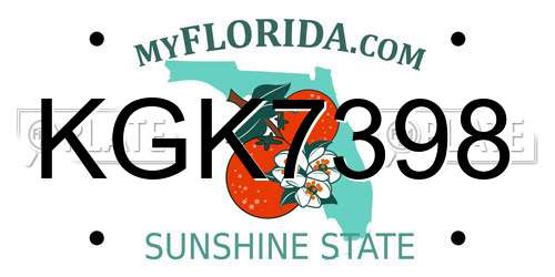 KGK7398 Florida License Plate