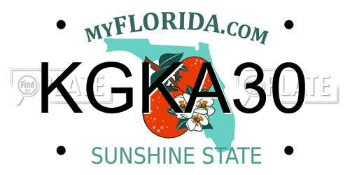 KGKA30 Florida License Plate