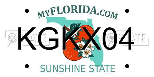 KGKX04 Florida License Plate