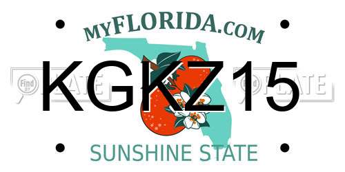KGKZ15 Florida License Plate