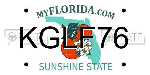 KGLF76 Florida License Plate