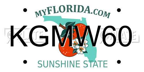 KGMW60 Florida License Plate