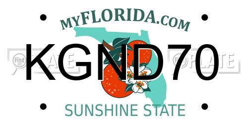KGND70 Florida License Plate