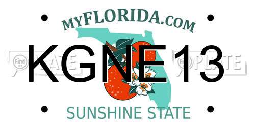 KGNE13 Florida License Plate
