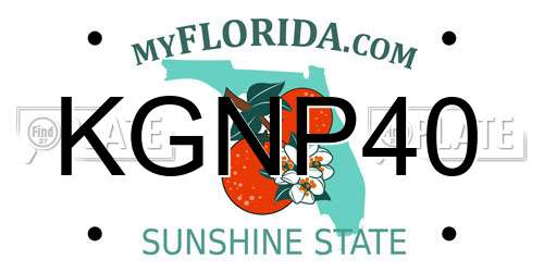 KGNP40 Florida License Plate
