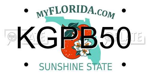 KGPB50 Florida License Plate