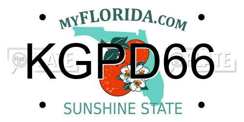 KGPD66 Florida License Plate