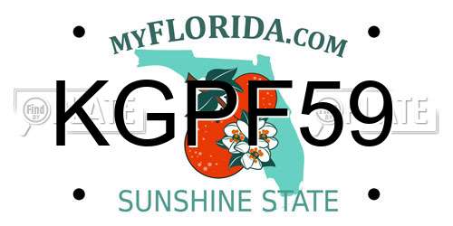 KGPF59 Florida License Plate