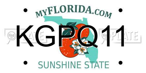 KGPQ11 Florida License Plate