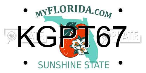 KGPT67 Florida License Plate