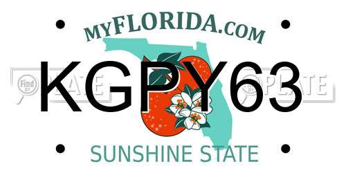 KGPY63 Florida License Plate