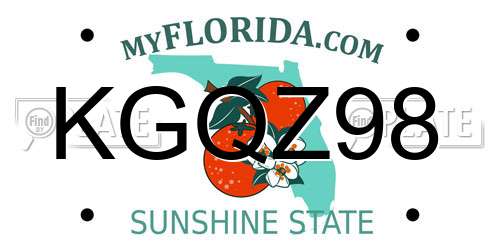 KGQZ98 Florida License Plate