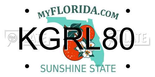 KGRL80 Florida License Plate