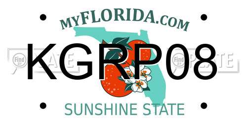 KGRP08 Florida License Plate