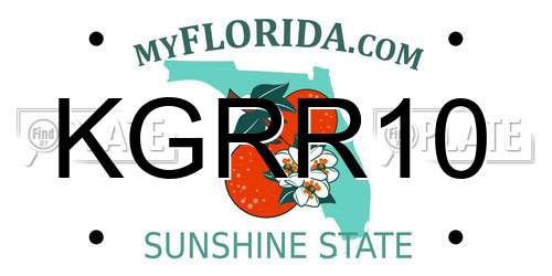 KGRR10 Florida License Plate
