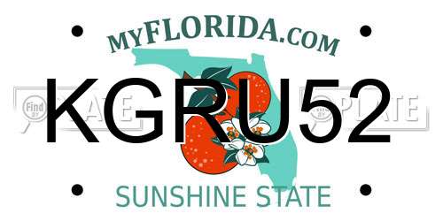 KGRU52 Florida License Plate