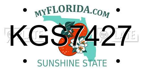 KGS7427 Florida License Plate