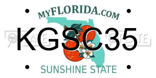 KGSC35 Florida License Plate