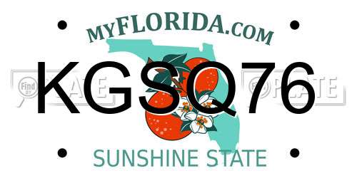 KGSQ76 Florida License Plate