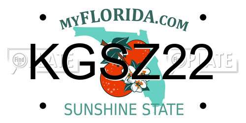 KGSZ22 Florida License Plate