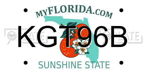KGT96B Florida License Plate