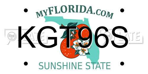 KGT96S Florida License Plate