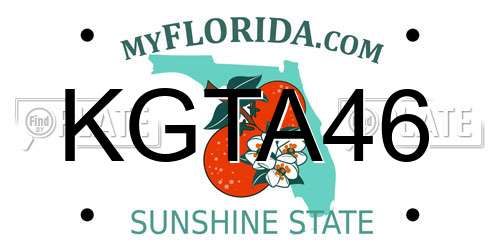 KGTA46 Florida License Plate