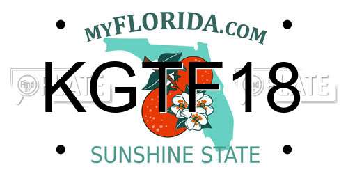 KGTF18 Florida License Plate