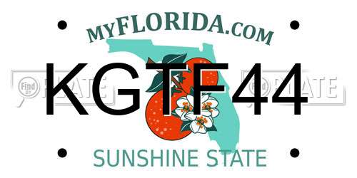 KGTF44 Florida License Plate
