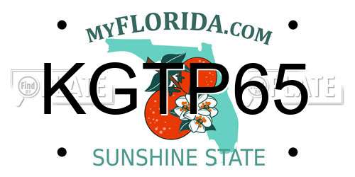 KGTP65 Florida License Plate