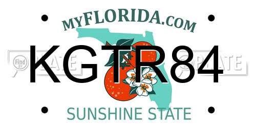KGTR84 Florida License Plate