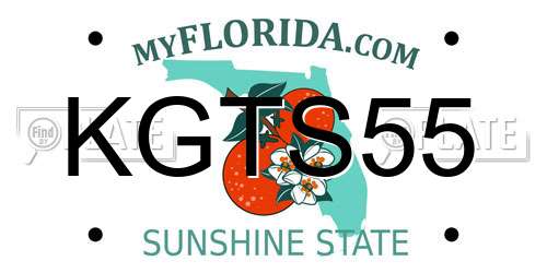 KGTS55 Florida License Plate