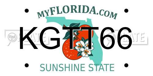 KGTT66 Florida License Plate