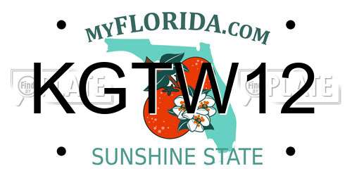 KGTW12 Florida License Plate