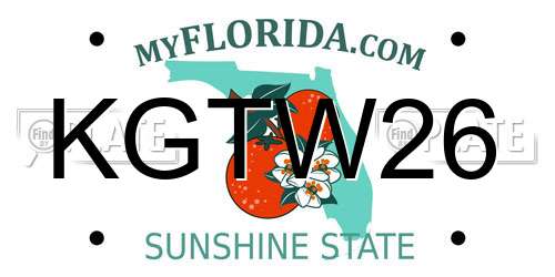 KGTW26 Florida License Plate