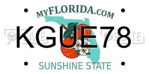 KGUE78 Florida License Plate