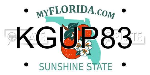 KGUP83 Florida License Plate