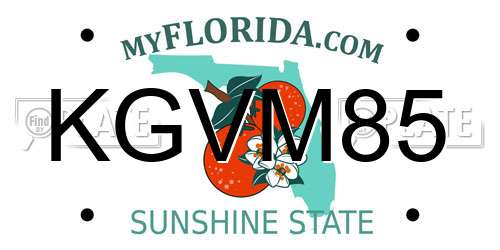 KGVM85 Florida License Plate