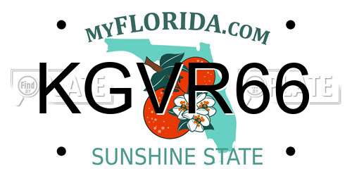 KGVR66 Florida License Plate