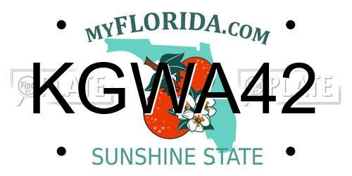 KGWA42 Florida License Plate